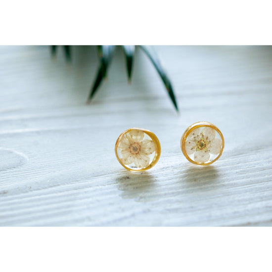Tiny white flower studs