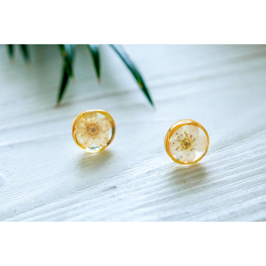 Tiny white flower studs