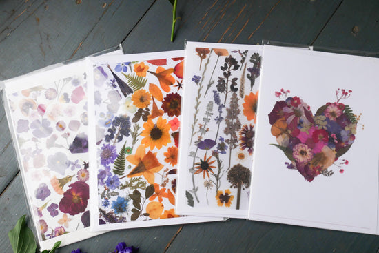 Title: Pressed Texas wildflower Greeting Card –PRINT, Blank Inside, Flowers Grown on Our Texas Farm