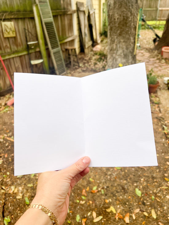 Title: Pressed Texas wildflower Greeting Card –PRINT, Blank Inside, Flowers Grown on Our Texas Farm