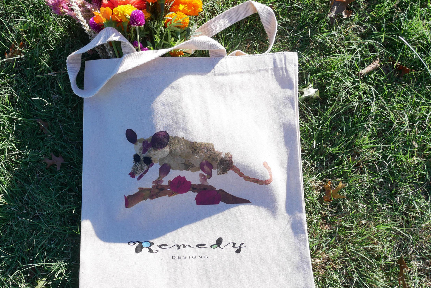 Pressed Flower Texas Tote Bag | Native Wildflower Collage Design | 100% Cotton Eco-Friendly Tote