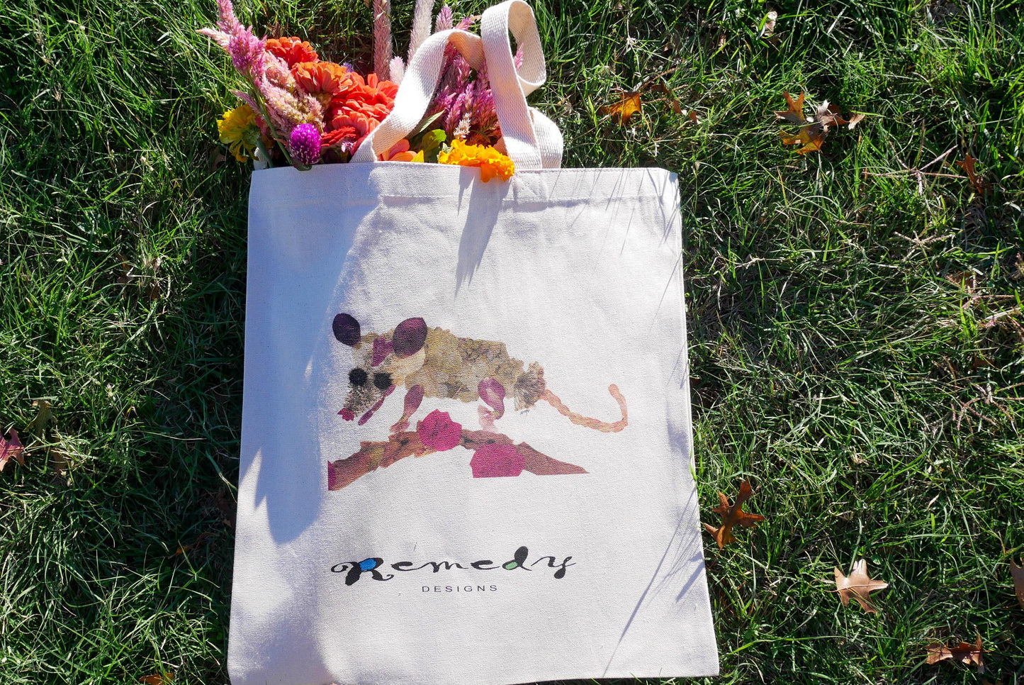 Pressed Flower Texas Tote Bag | Native Wildflower Collage Design | 100% Cotton Eco-Friendly Tote