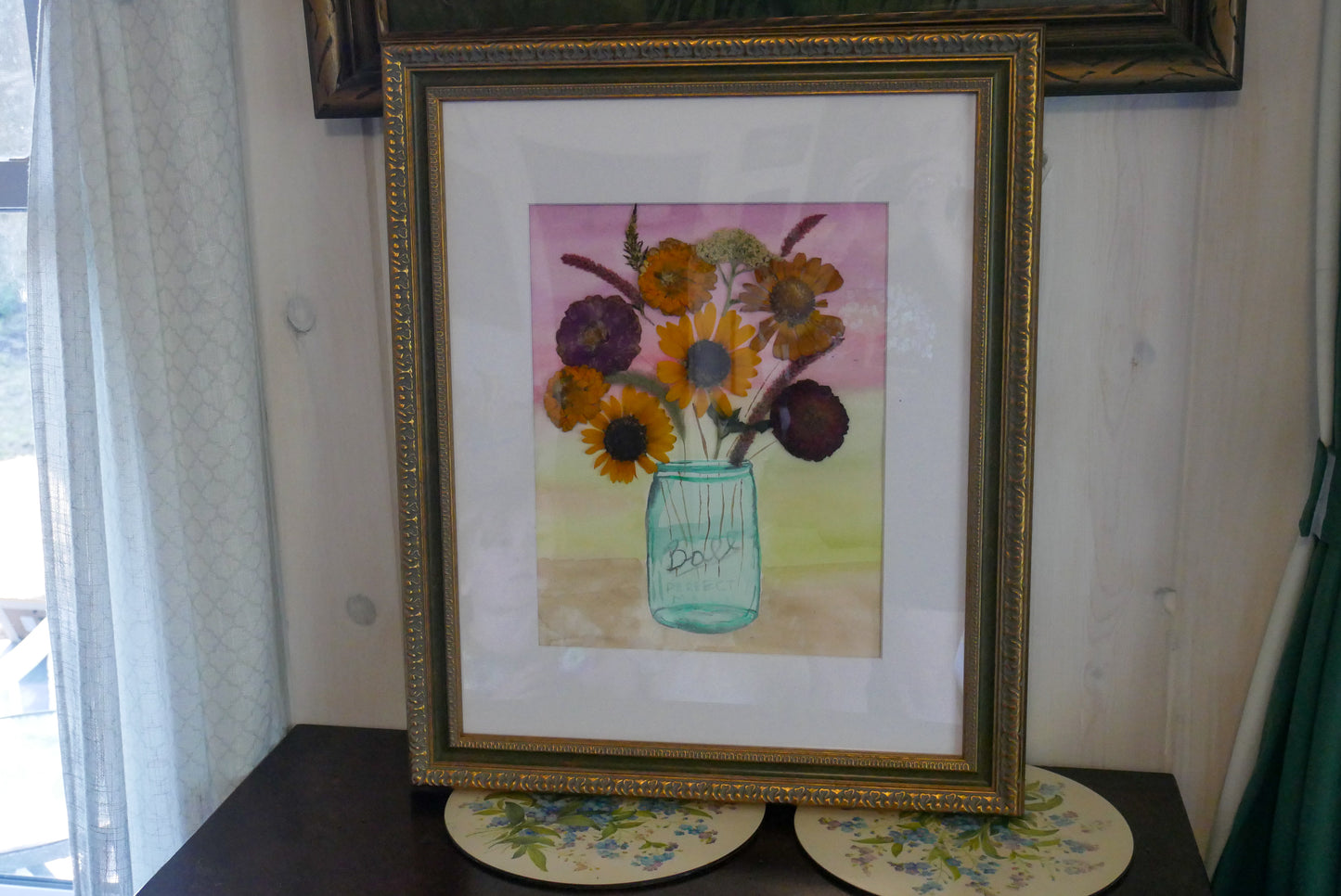 ORIGINAL Pressed flower Vase Art