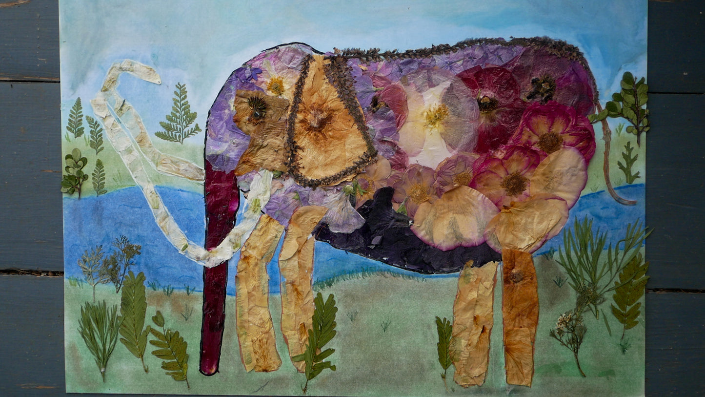 Pressed flower Mammoth original art