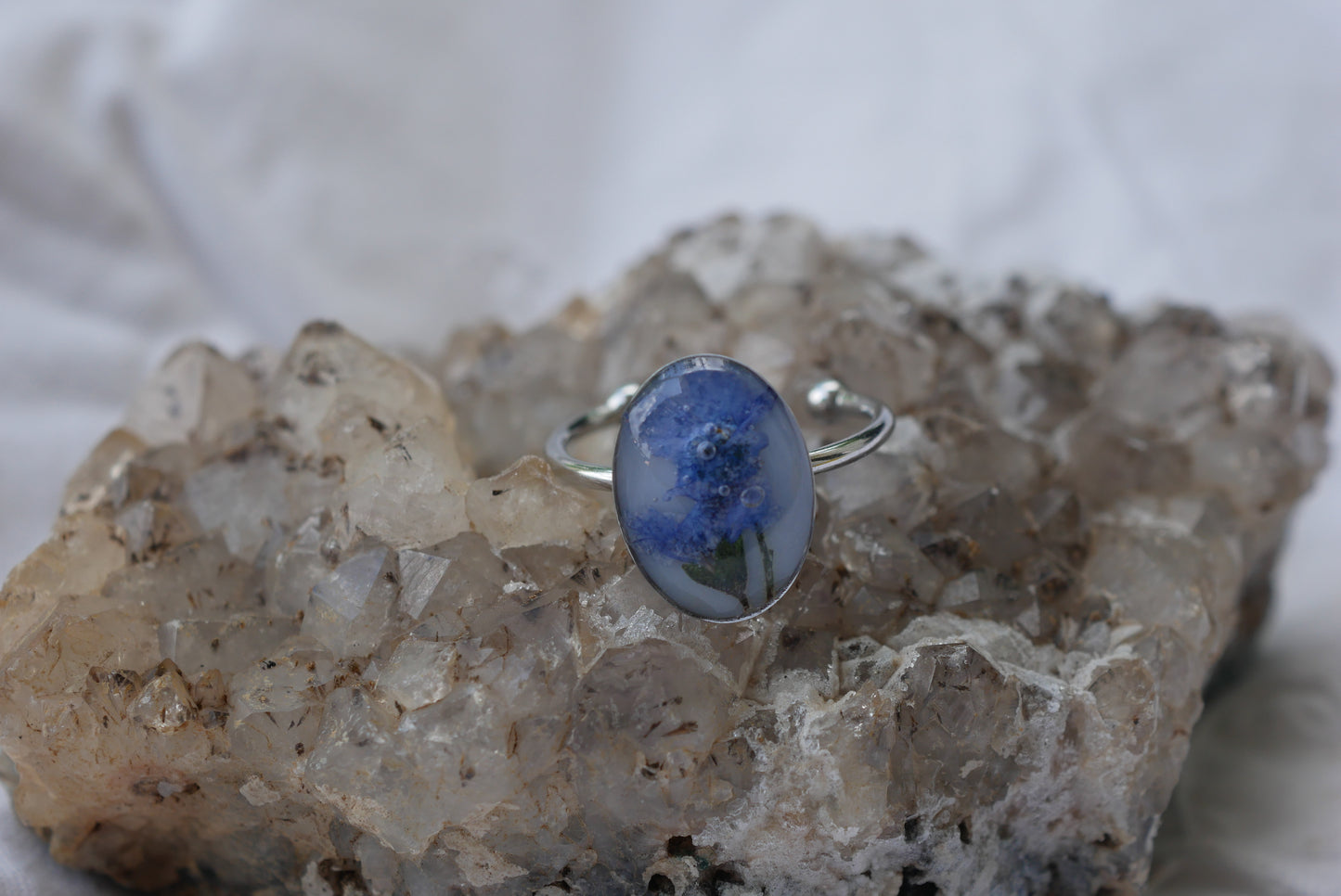 Adjustable Forget Me Not Ring Gold or Silver
