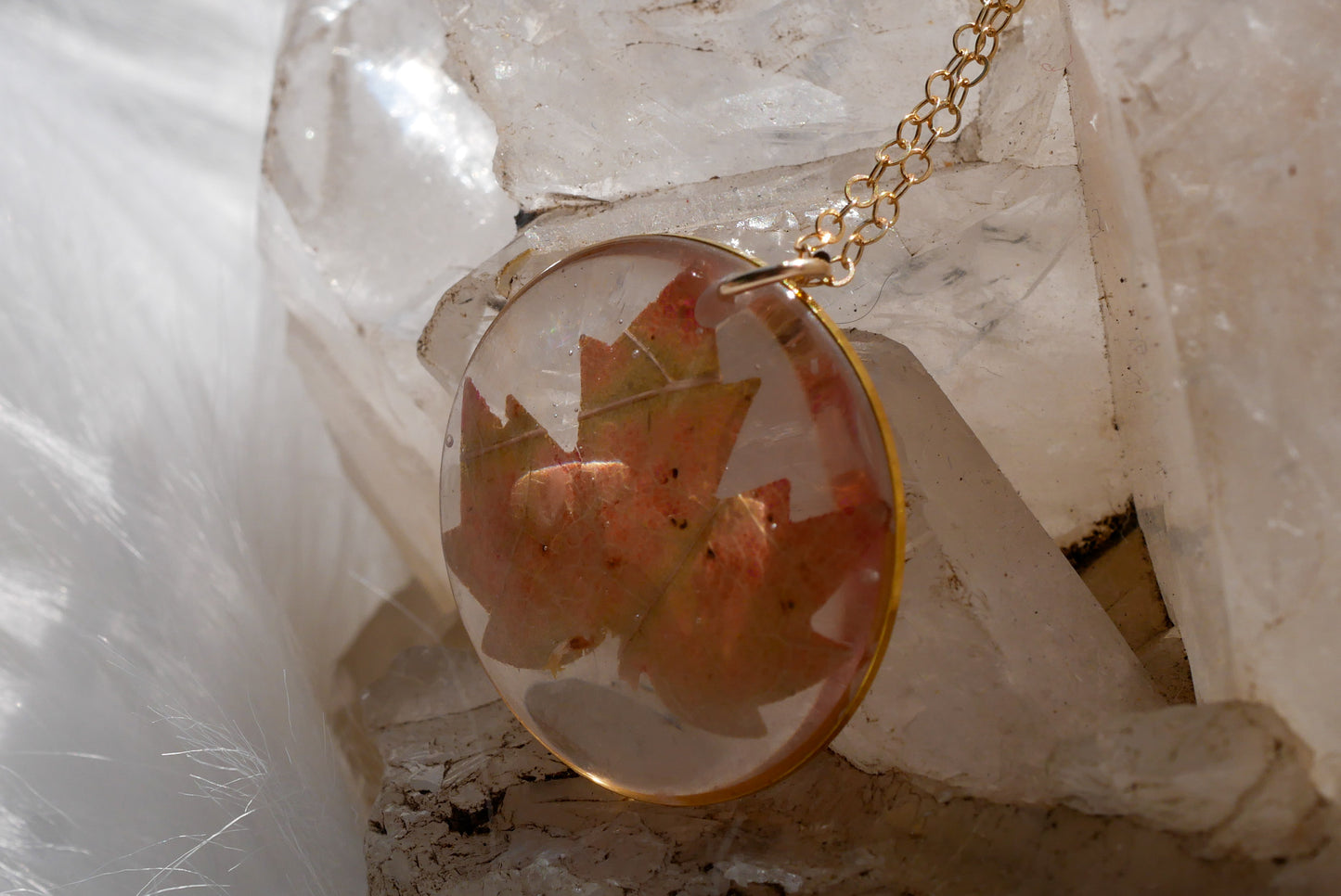 Pressed Maple leaf necklace