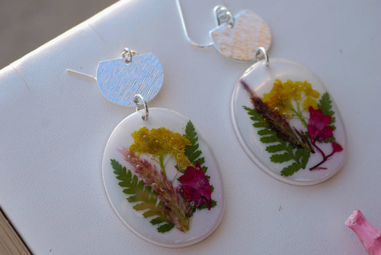 Miniature forever flower bouquet earrings