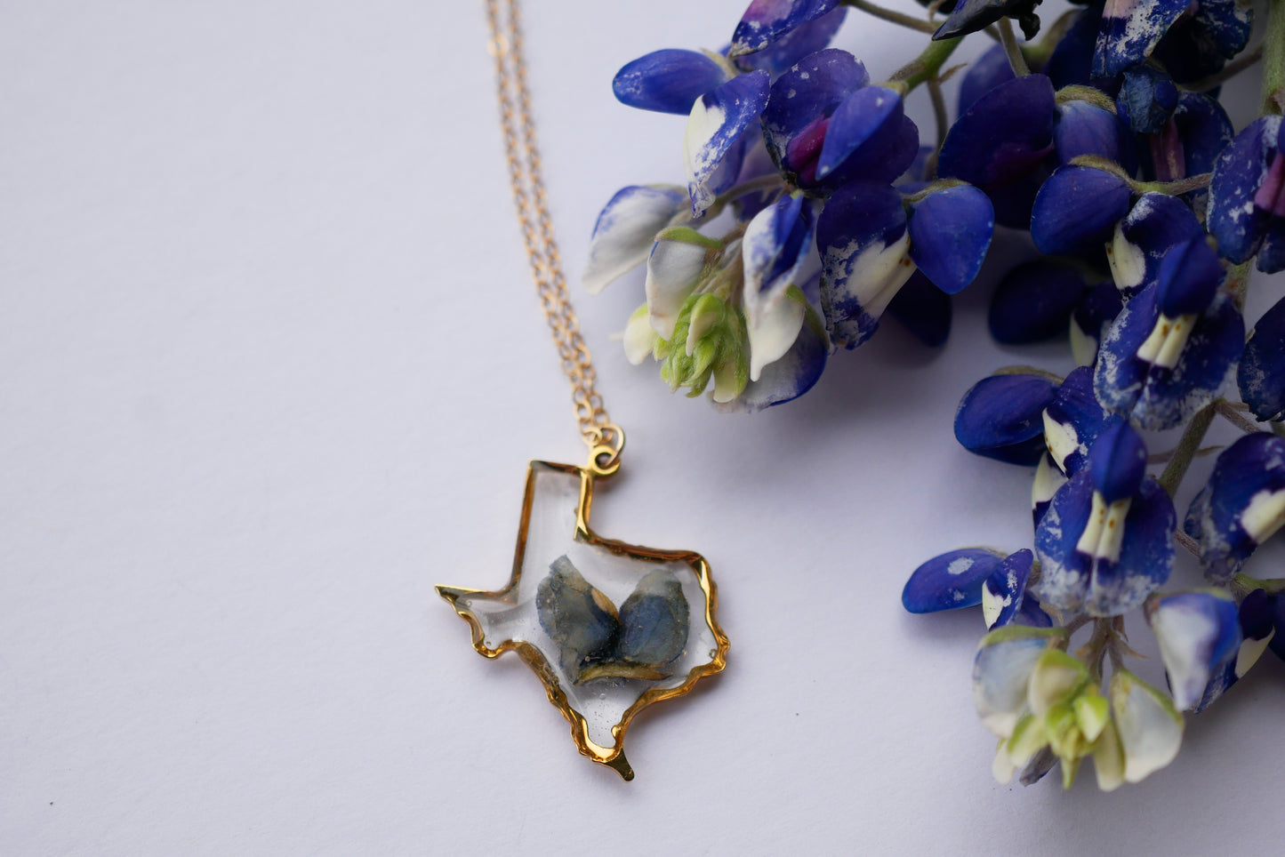 Texas Bluebonnet necklace