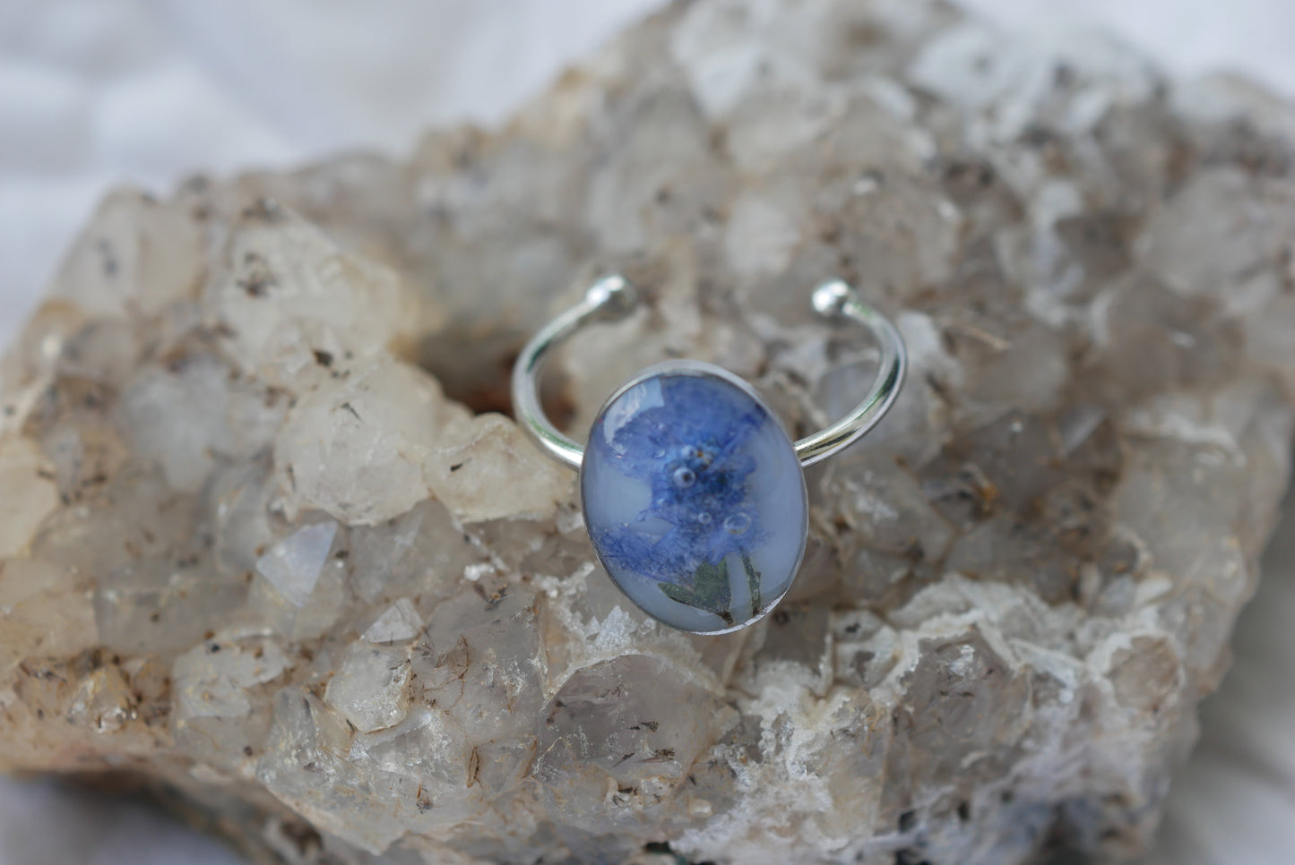 Adjustable Forget Me Not Ring Gold or Silver