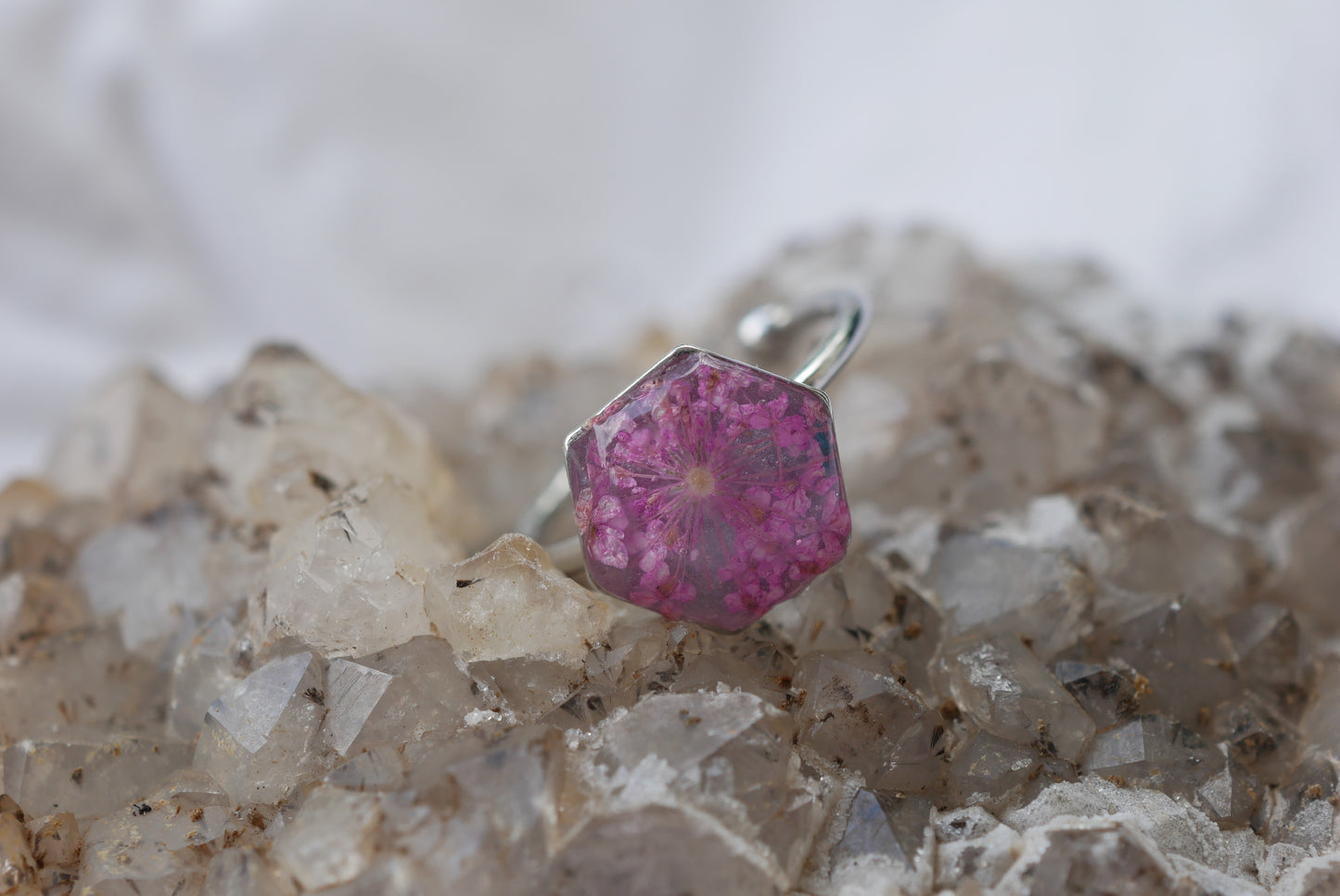 Adjustable Queen Anne's lace ring Gold or Silver