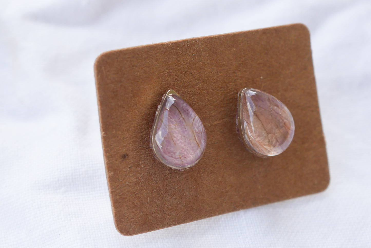 Tiny teardrop rose petal studs
