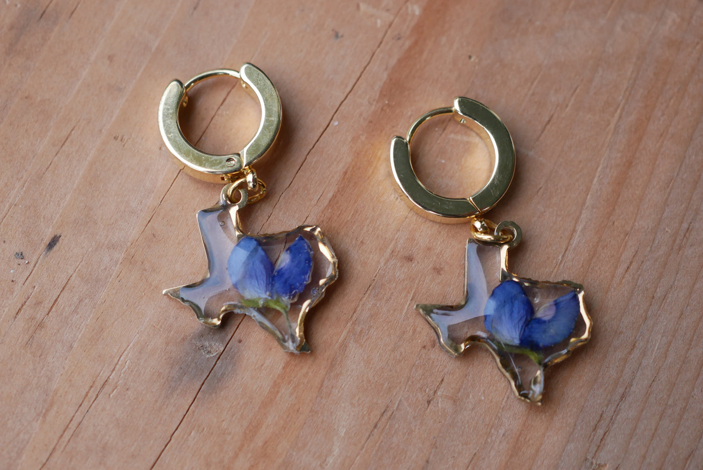 Texas bluebonnet huggy hoops