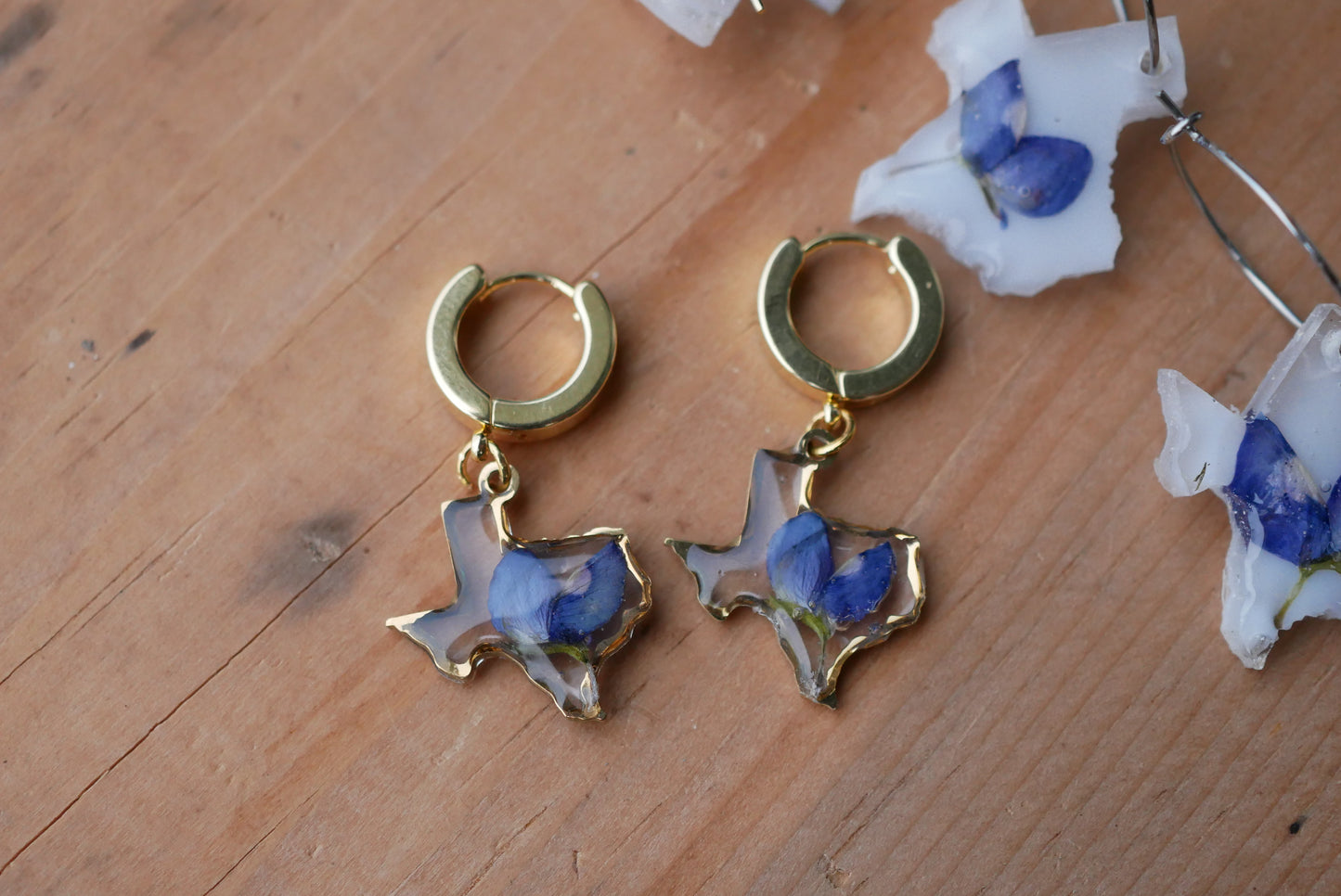 Texas bluebonnet huggy hoops
