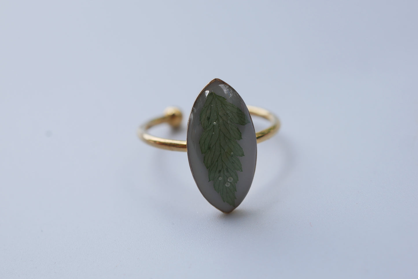 Adjustable Fern Ring Gold