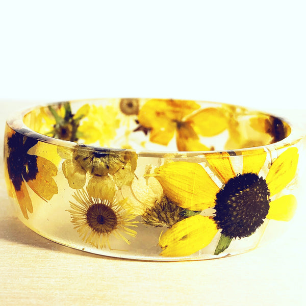 Real sunflower bracelet