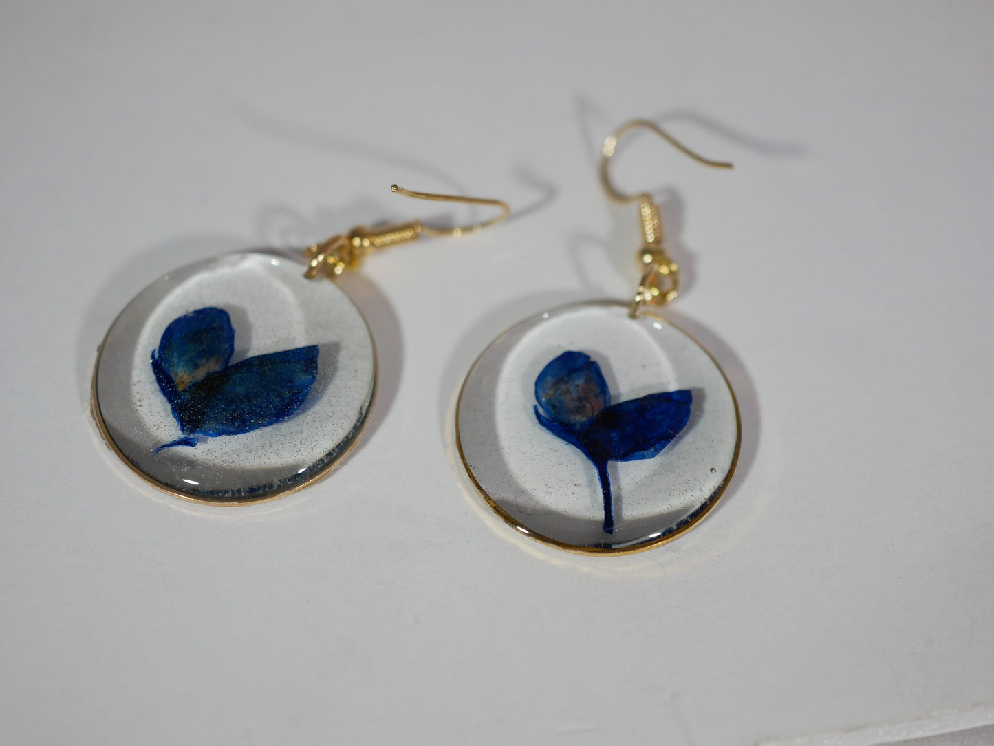 Texas Bluebonnet petal earrings, real flower jewelry, Real flower dangle earrings, Bluebonnet earrings, Pressed Bluebonnet, terrarium