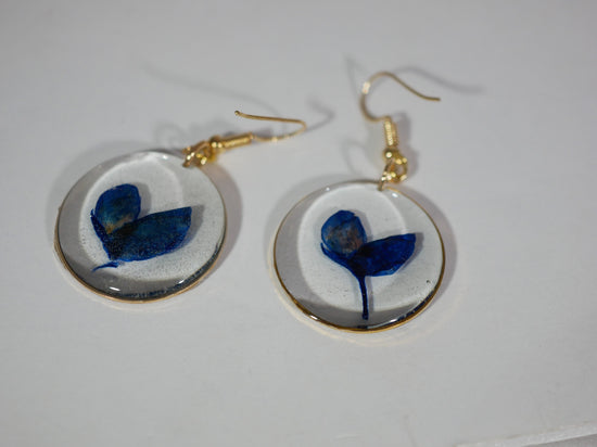 Texas Bluebonnet petal earrings, real flower jewelry, Real flower dangle earrings, Bluebonnet earrings, Pressed Bluebonnet, terrarium