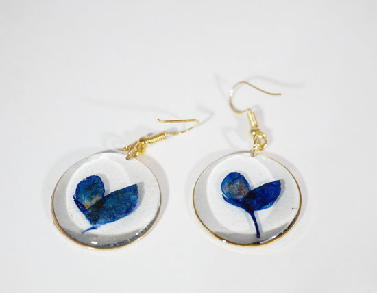 Texas Bluebonnet petal earrings, real flower jewelry, Real flower dangle earrings, Bluebonnet earrings, Pressed Bluebonnet, terrarium