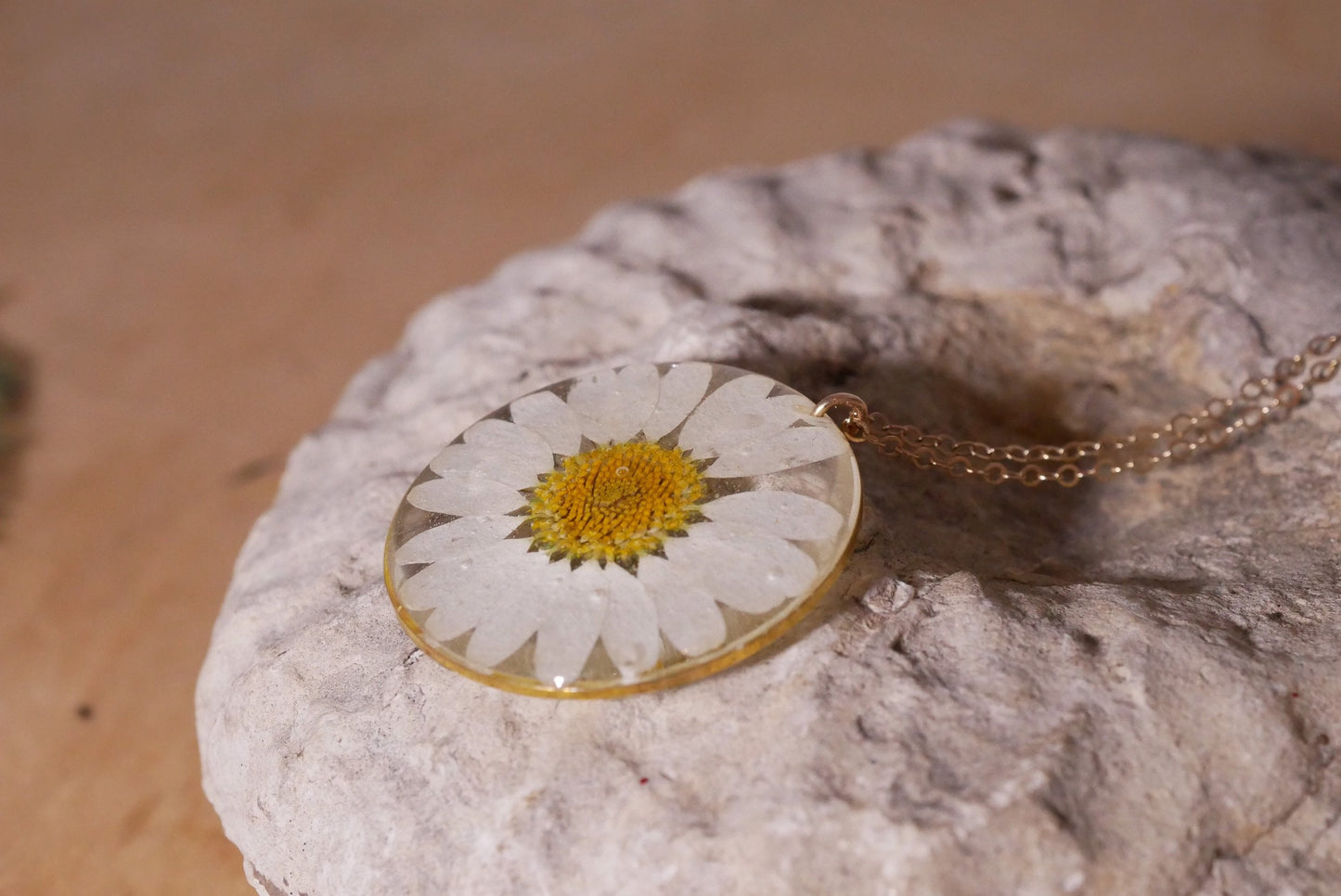 Pressed daisy necklace, white daisy necklace, Silver flower pressed flower jewelry botanical terrarium necklace pressed daisy, New mom gift