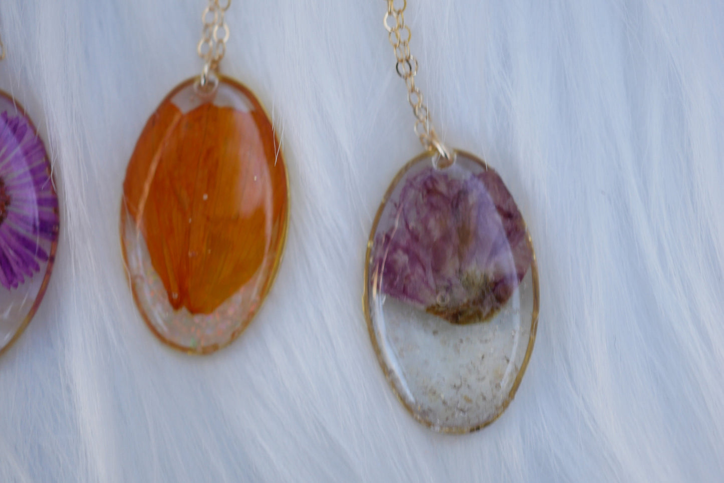 Birth flower bouquet necklace pressed flower jewelry, birthstone jewelry,