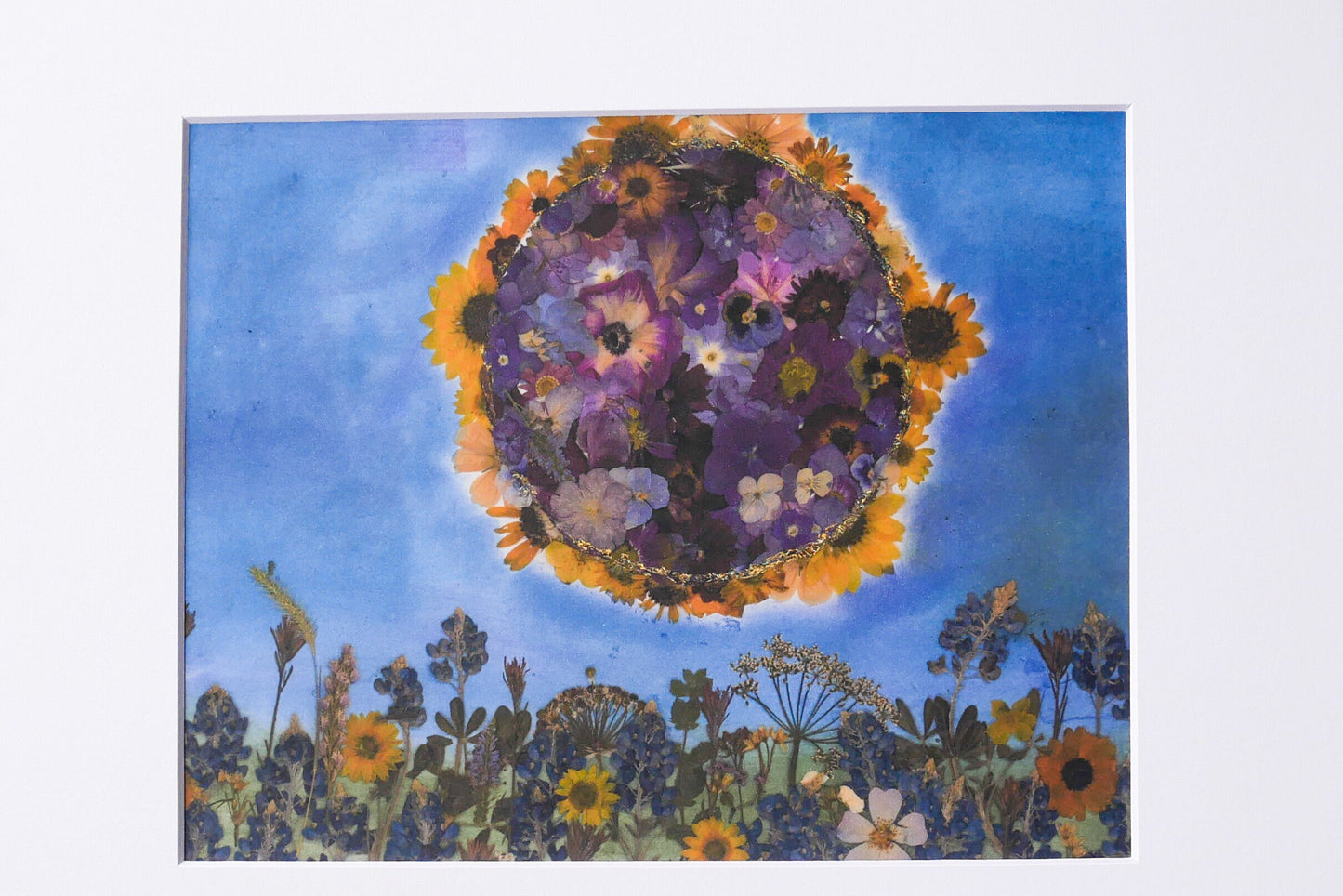 Great American Eclipse 2024 – Dried Flower Collage Print
