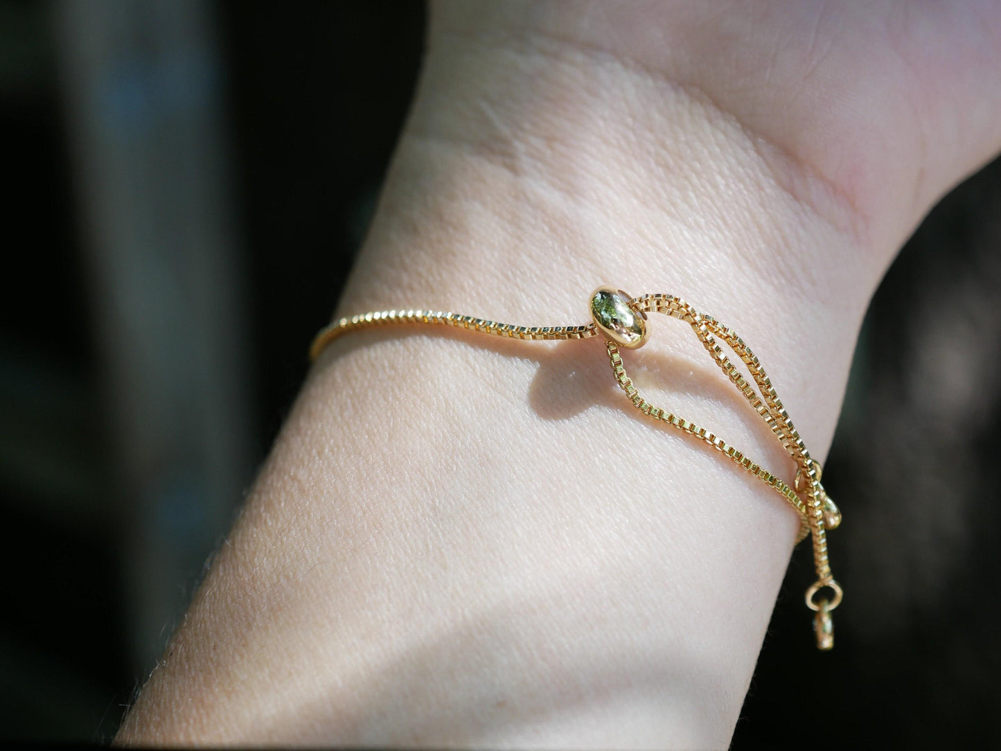Pressed fern bracelet in gold or silver, real fern jewelry for nature gift