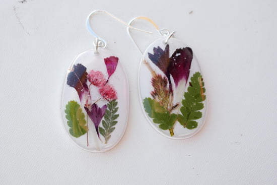 Customizable Miniature Forever flower bouquet Earrings – Pressed Farm-Grown Flowers