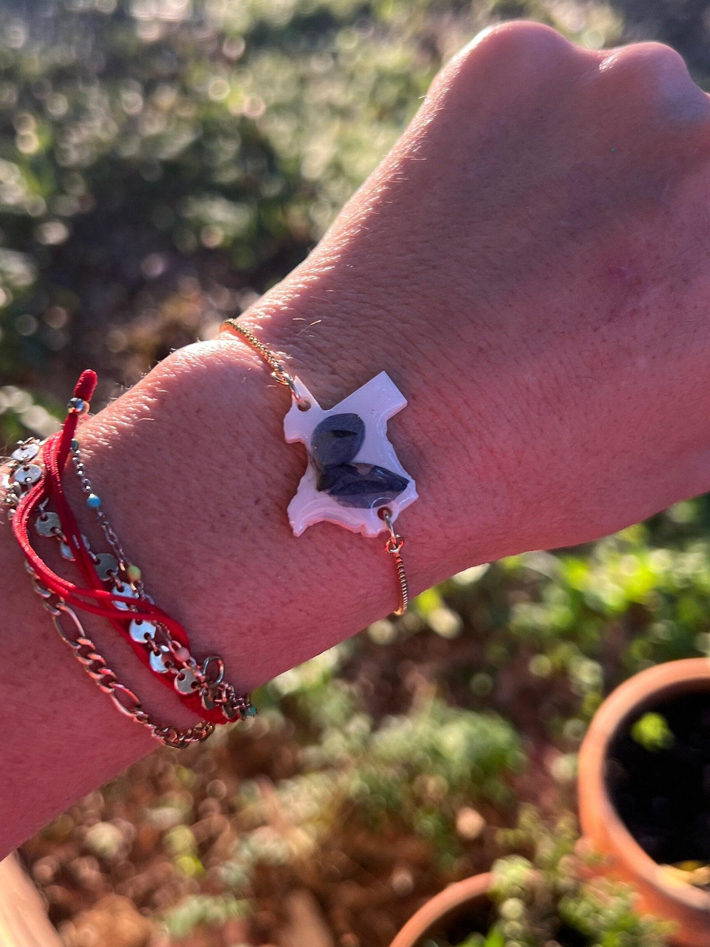 Texas bluebonnet bracelet, real bluebonnet jewelry, pressed bluebonnet texas adjustable bolo bracelet in gold or silver