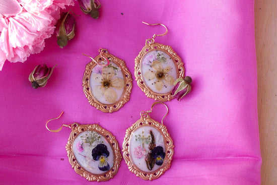 Customizable ornate vintage  flower bouquet Earrings – vintage copper earrings, ornate style
