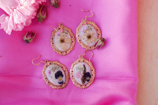 Customizable ornate vintage  flower bouquet Earrings – vintage copper earrings, ornate style
