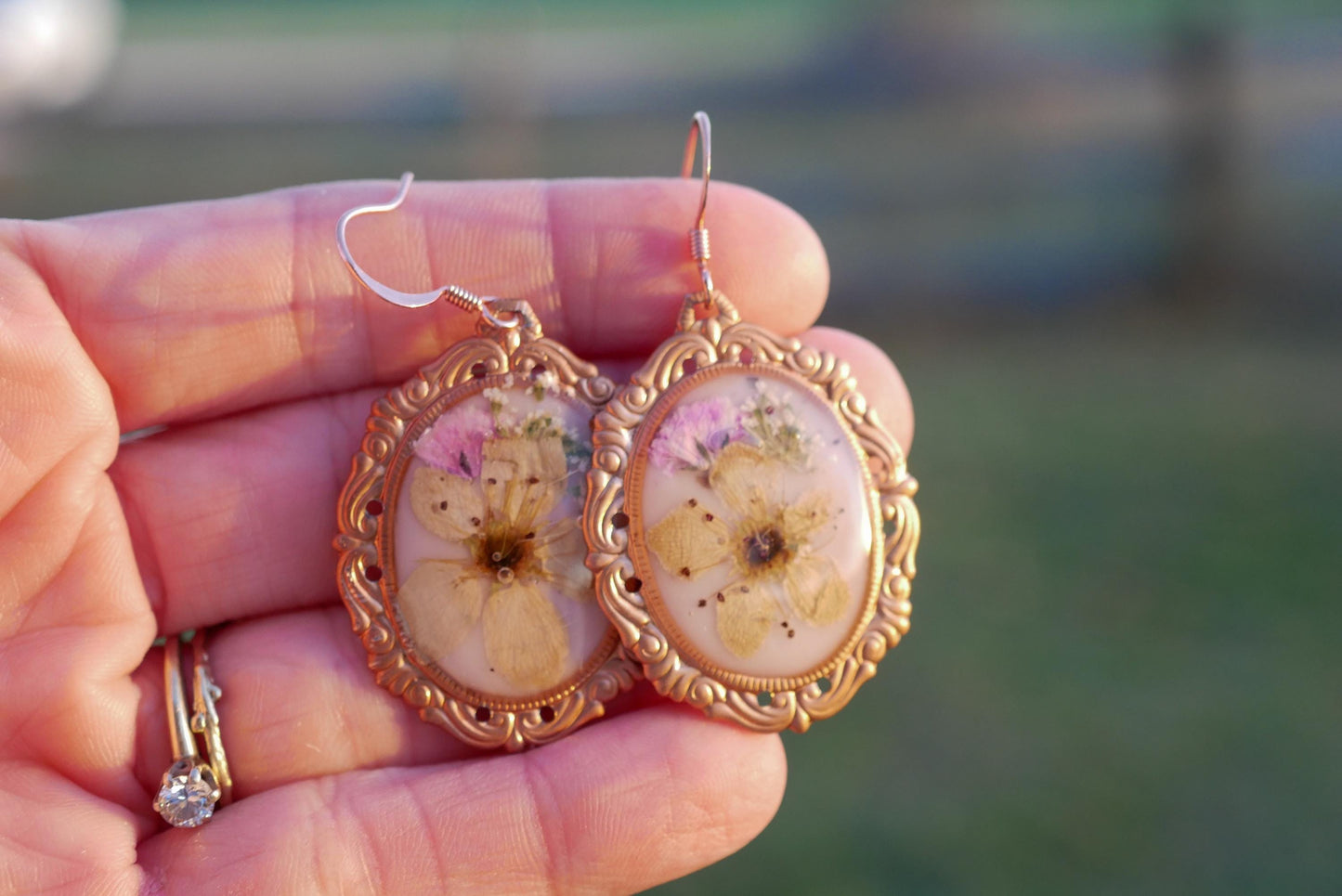 Customizable ornate vintage  flower bouquet Earrings – vintage copper earrings, ornate style