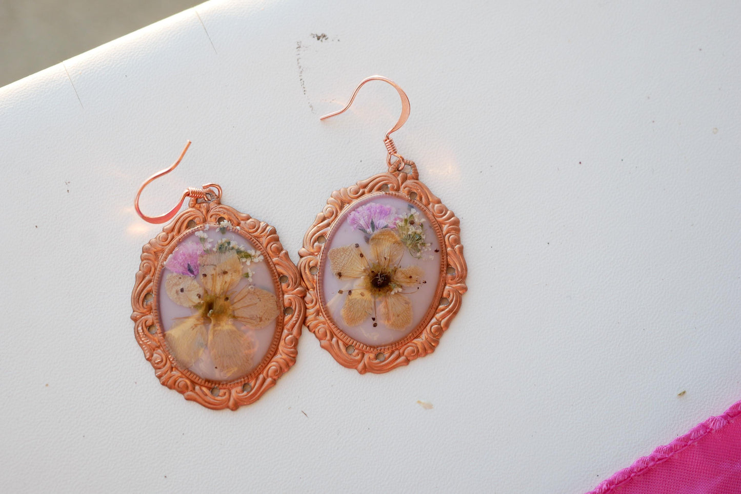 Customizable ornate vintage  flower bouquet Earrings – vintage copper earrings, ornate style