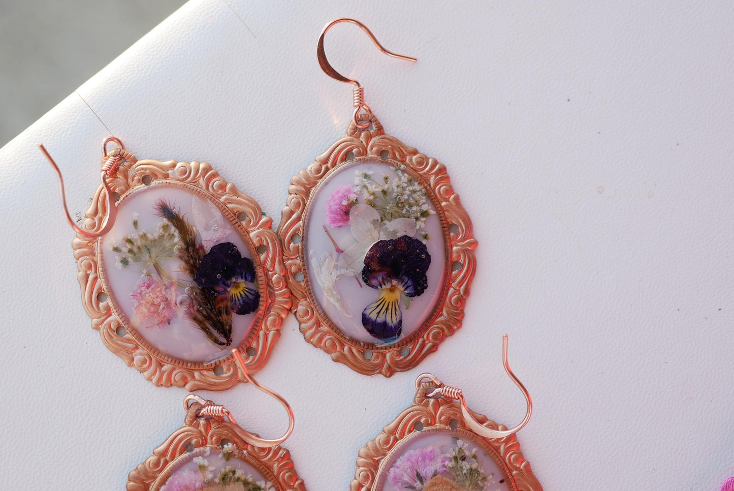 Customizable ornate vintage  flower bouquet Earrings – vintage copper earrings, ornate style