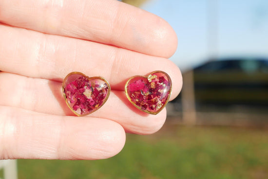 Stainless Steel Rose Petal Heart Earrings – Dainty, Romantic, and Lightweight