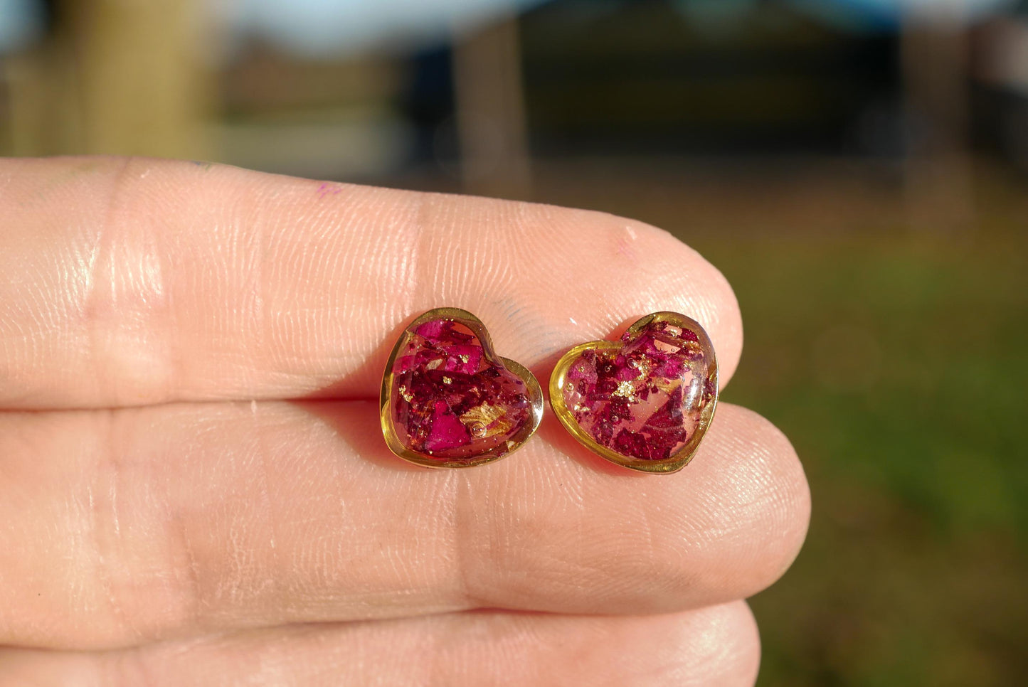 Stainless Steel Rose Petal Heart Earrings – Dainty, Romantic, and Lightweight