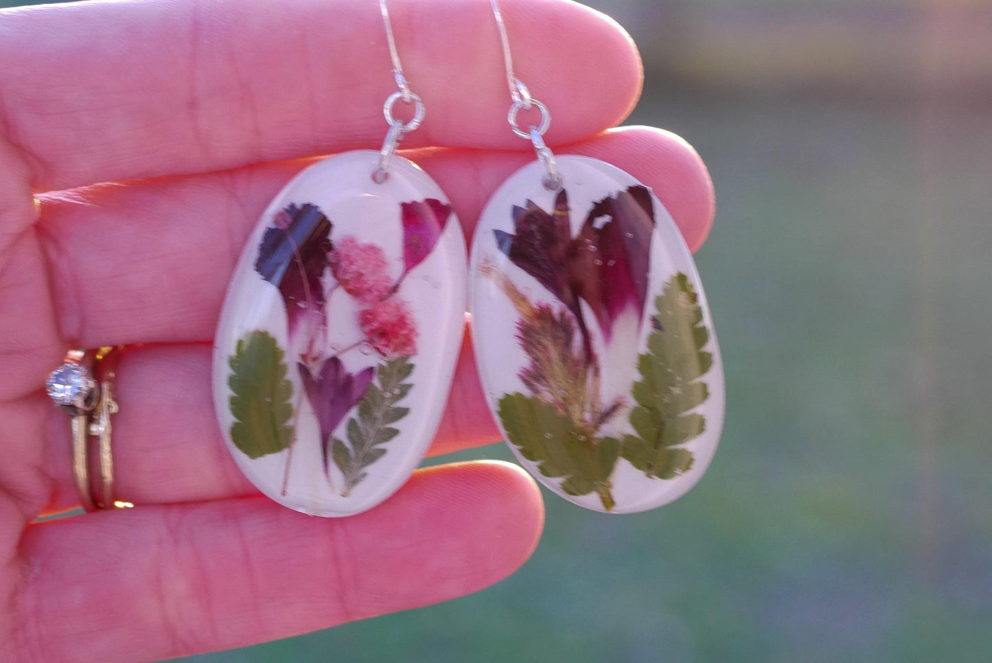 Customizable Miniature Forever flower bouquet Earrings – Pressed Farm-Grown Flowers