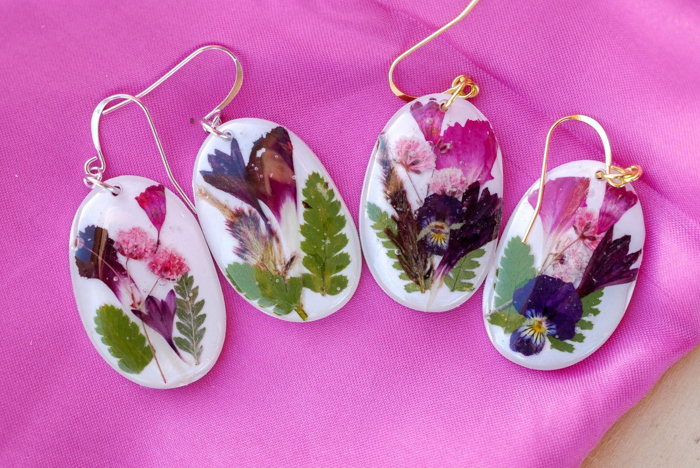 Customizable Miniature Forever flower bouquet Earrings – Pressed Farm-Grown Flowers