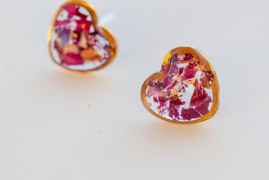 Stainless Steel Rose Petal Heart Earrings – Dainty, Romantic, and Lightweight