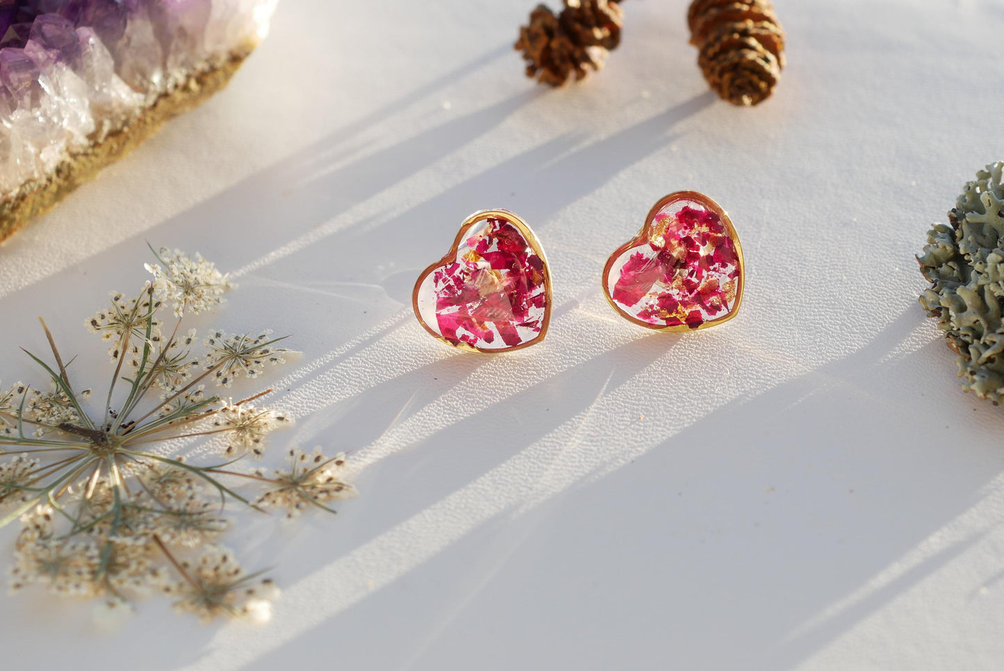Stainless Steel Rose Petal Heart Earrings – Dainty, Romantic, and Lightweight