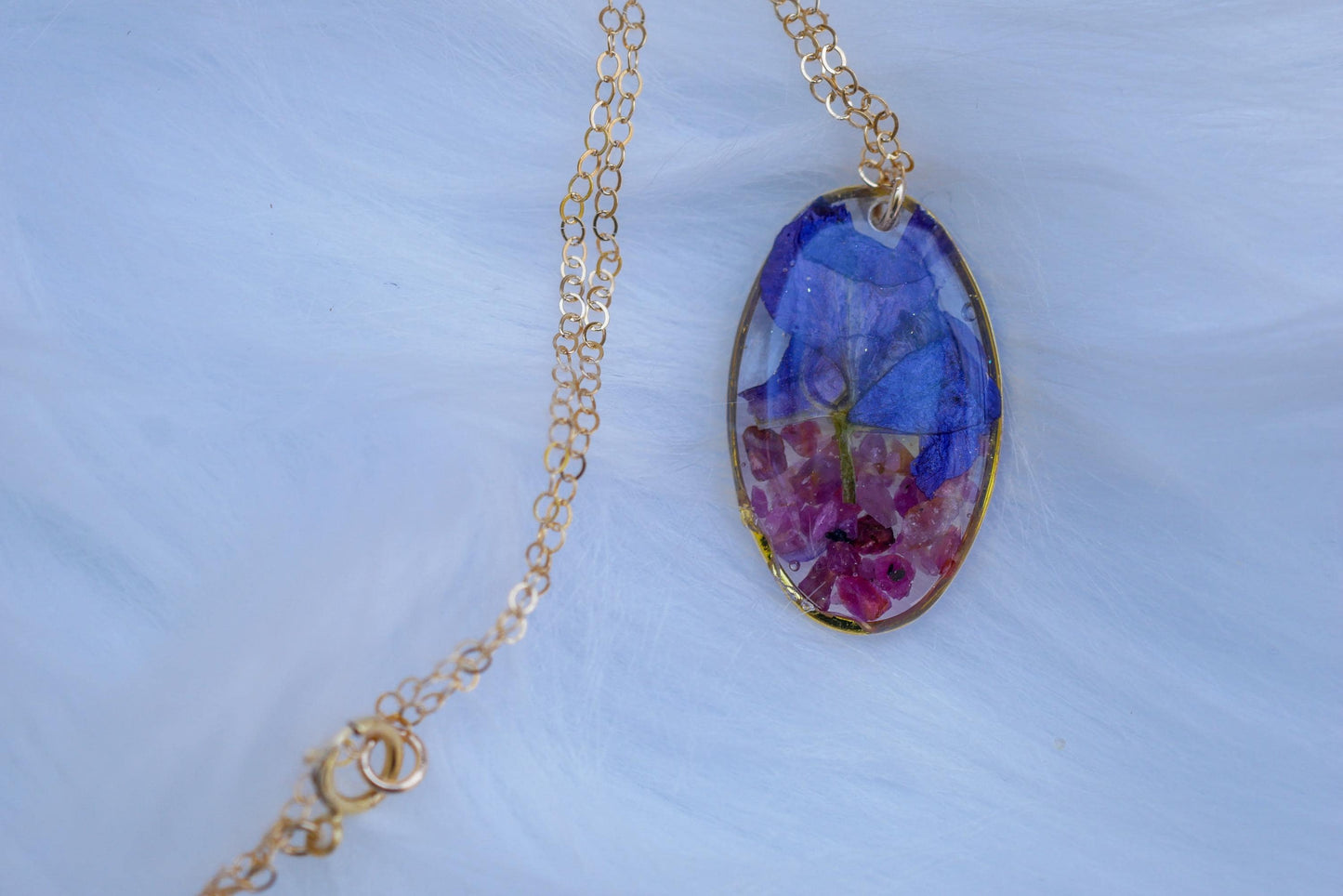 July Birth Flower and Birthstone Necklace – Ruby & Larkspur for Meaningful July Birthdays, birthflower jewelry, genuine birthstone necklace