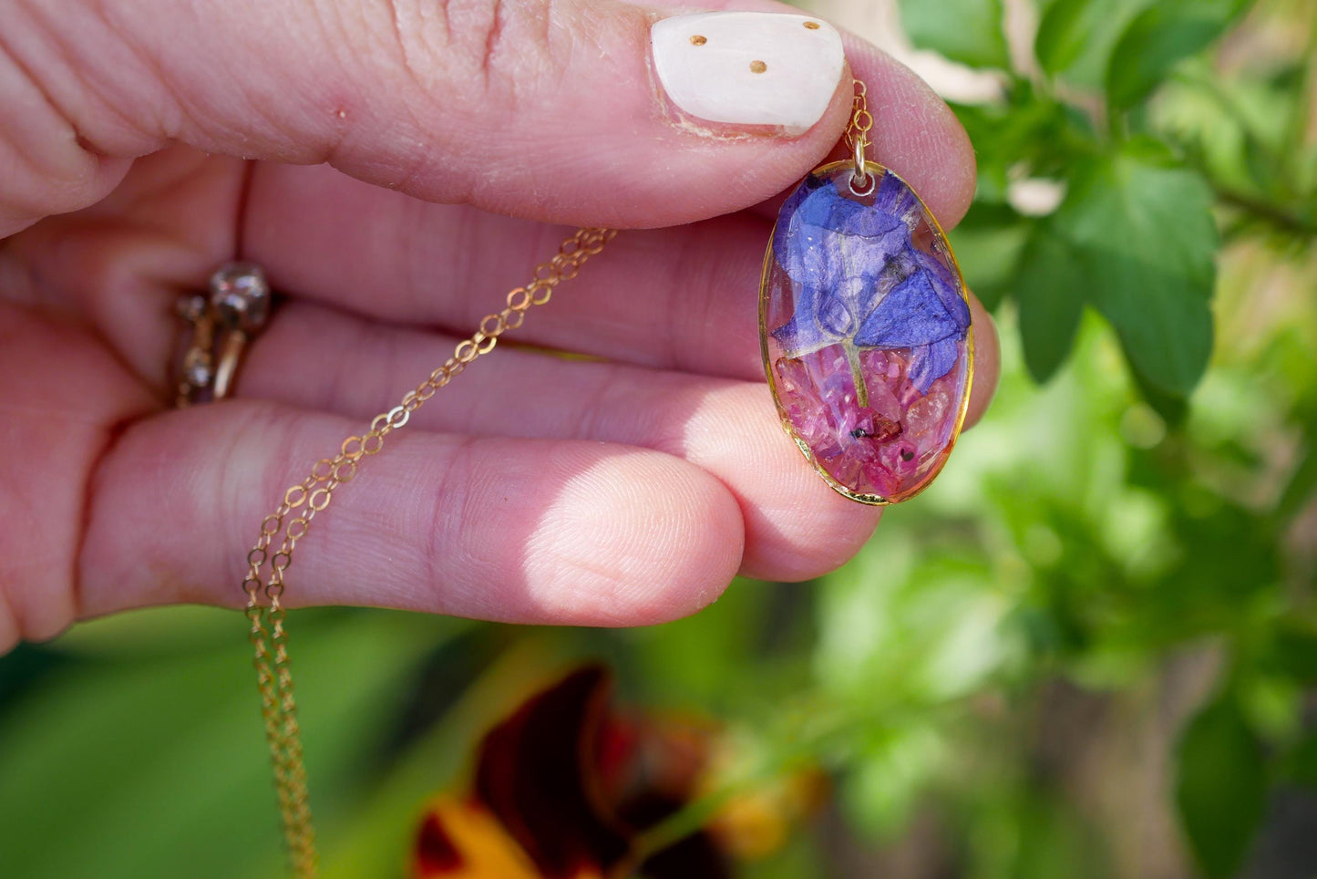 July Birth Flower and Birthstone Necklace – Ruby & Larkspur for Meaningful July Birthdays, birthflower jewelry, genuine birthstone necklace