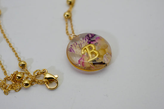 Personalized Birth Flower Necklace with  Initial – Custom initial necklace, birthflower jewelry, birthflower