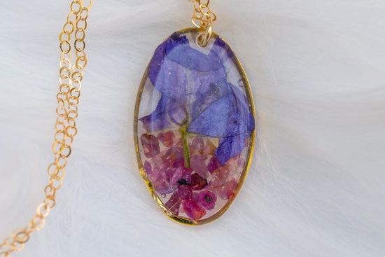 July Birth Flower and Birthstone Necklace – Ruby & Larkspur for Meaningful July Birthdays, birthflower jewelry, genuine birthstone necklace