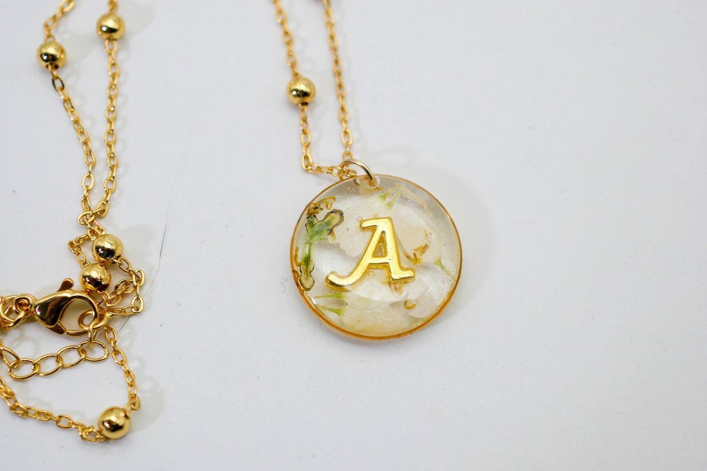Personalized Birth Flower Necklace with  Initial – Custom initial necklace, birthflower jewelry, birthflower