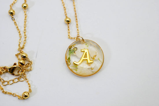 Personalized Birth Flower Necklace with  Initial – Custom initial necklace, birthflower jewelry, birthflower