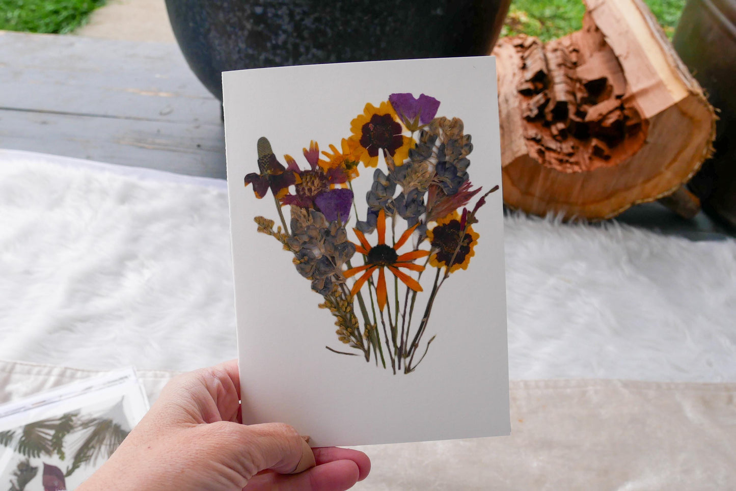 Texas Wildflower Card - Pressed Flower Print with Envelope