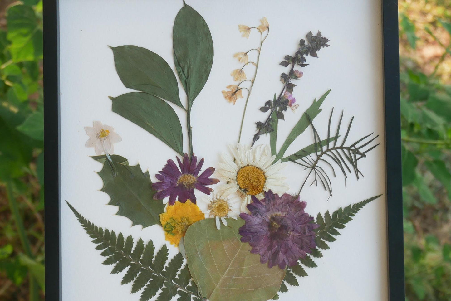 Custom Birth Flower Family Portrait - Pressed Floral Wall Decor