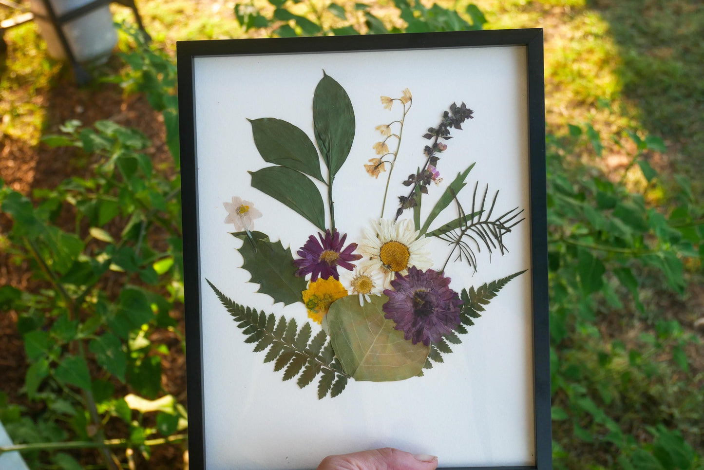 Custom Birth Flower Family Portrait - Pressed Floral Wall Decor