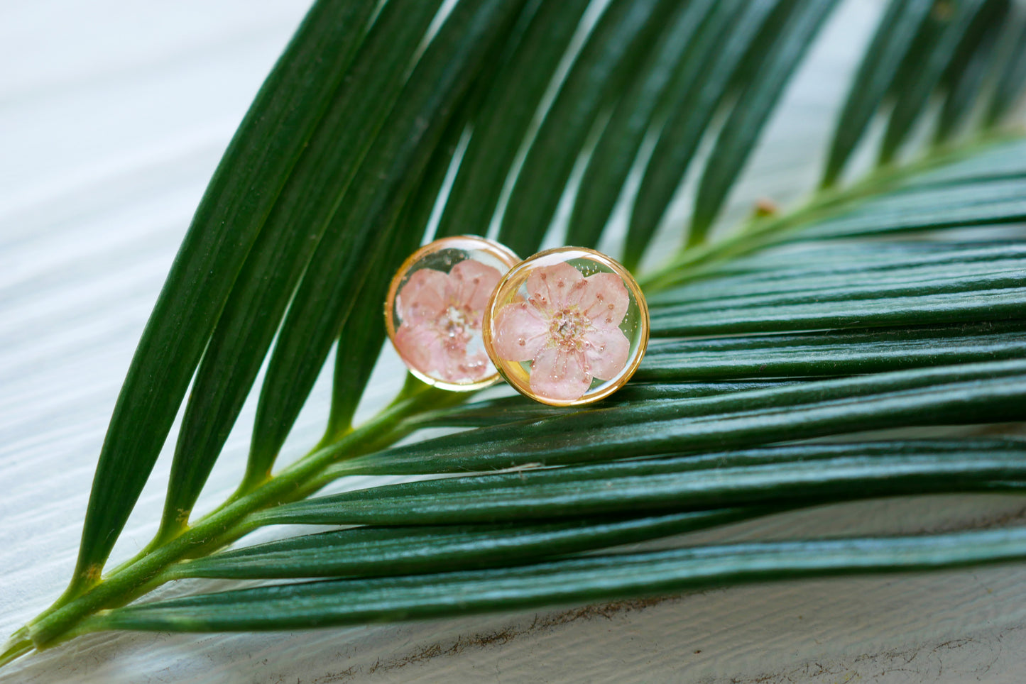 Tiny Pink Flower earrings