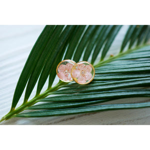 Tiny Pink Flower earrings